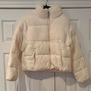 Old Navy Cream Sherpa & Puffer Jacket